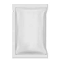 embalaje de bolsa de comida de papel de aluminio blanco en blanco vector