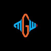 diseño creativo del logotipo de la letra mgw con gráfico vectorial vector