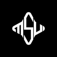 diseño creativo del logotipo de la letra msu con gráfico vectorial vector