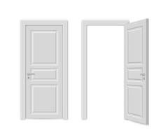 Open and close realistic door vector