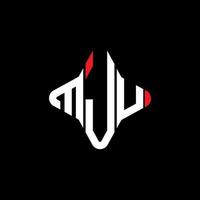 diseño creativo del logotipo de la letra mju con gráfico vectorial vector