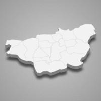 El mapa isométrico 3d de diyarbakir es una provincia de turquía vector