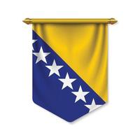 3d realistic pennant with flag vector