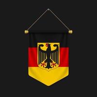 3d realistic pennant with flag vector