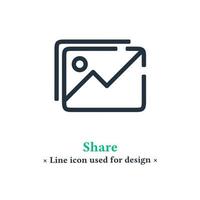 Share photo icon isolated on white background, share symbol for web and mobile apps. vector