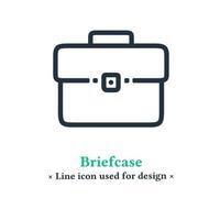 Vector briefcase icon isolated on white background, Bag symbol for web and mobile applications.