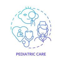 Pediatric care blue gradient concept icon. Children healthcare program. Medical center service abstract idea thin line illustration. Isolated outline drawing. vector