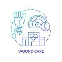 Wound care blue gradient concept icon. Injury treatment. Rehabilitation program. Medical center service abstract idea thin line illustration. Isolated outline drawing. vector