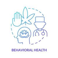 Behavioral health blue gradient concept icon. Addiction treatment. Mental health. Medical center service abstract idea thin line illustration. Isolated outline drawing. vector