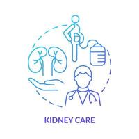 Kidney care blue gradient concept icon. Professional healthcare relief. Service of medical center abstract idea thin line illustration. Isolated outline drawing. vector