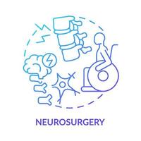 Neurosurgery blue gradient concept icon. Professional illness treatment. Medical center service abstract idea thin line illustration. Isolated outline drawing. vector