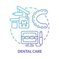 Dental care blue gradient concept icon. Clinic dentistry department. Medical center service abstract idea thin line illustration. Isolated outline drawing. vector