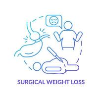 Surgical weight loss blue gradient concept icon. Bariatric surgery. Service of medical center abstract idea thin line illustration. Isolated outline drawing. vector
