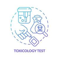 icono de concepto de gradiente azul de prueba de toxicología. estudiar material venenoso. servicio de diagnóstico del paciente idea abstracta ilustración de línea delgada. dibujo de contorno aislado. vector