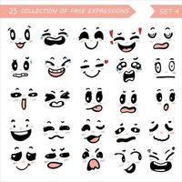 colección de emoticonos, colección de sentimientos de expresión facial ilustración y vector