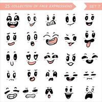 collection of emoticons, face expression feelings collection illustration and vector