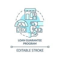 Loan guarantee program turquoise concept icon. Helping program for small business abstract idea thin line illustration. Isolated outline drawing. Editable stroke. vector