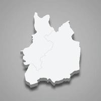 3d isometric map of Uva Province of Sri Lanka vector