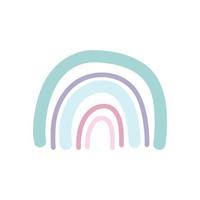 Pastel vector rainbow in retro style on white background. Kids design element.