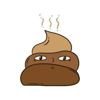 Kawaii shit isolated on white. Brown excrement. vector