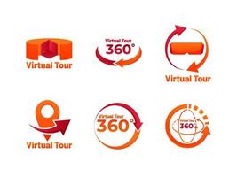 Virtual Tour Logo Set vector