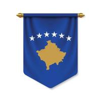3d realistic pennant with flag vector