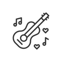 corazón guitarra amor icono o logotipo vector ilustración