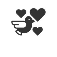 Heart Bird Love Icon Or Logo Vector Illustration