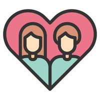 Heart Couple Love Icon Or Logo Vector Illustration