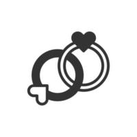 Heart Rings  Love Icon Or Logo Vector Illustration