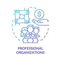 Professional organizations blue gradient concept icon. Employees care. Grants for workplace development abstract idea thin line illustration. Isolated outline drawing. vector