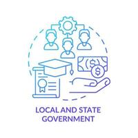 Local and state government blue gradient concept icon. Federal support. Small business support program abstract idea thin line illustration. Isolated outline drawing. vector