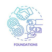 Foundations blue gradient concept icon. Small business incentives. Grants for workplace development abstract idea thin line illustration. Isolated outline drawing. vector