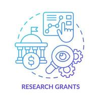 Research grants blue gradient concept icon. Education program. Small business financial support type abstract idea thin line illustration. Isolated outline drawing. vector