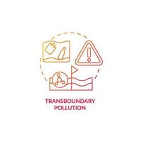 Transboundary pollution red gradient concept icon. Water contamination category abstract idea thin line illustration. Harmful consequences. Isolated outline drawing. vector