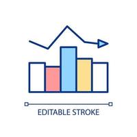 Statistical monitoring RGB color icon. Collecting and analyzing statistical data. Performance analysis. Isolated vector illustration. Simple filled line drawing. Editable stroke.