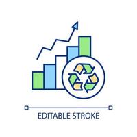 Improving recycling and reusing habits RGB color icon. Increasing sustainability. Reduce carbon footprint. Isolated vector illustration. Simple filled line drawing. Editable stroke.
