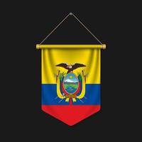 3d realistic pennant with flag vector