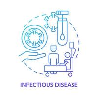 Infectious disease blue gradient concept icon. Healthcare providing. Medical center service abstract idea thin line illustration. Isolated outline drawing. vector