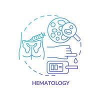 Hematology blue gradient concept icon. Blood studying and analyzing. Medical center service abstract idea thin line illustration. Isolated outline drawing. vector