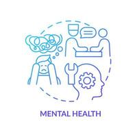 Mental health blue gradient concept icon. Psychological help for patients. Medical center service abstract idea thin line illustration. Isolated outline drawing. vector