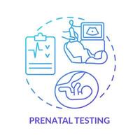 Prenatal testing blue gradient concept icon. Pregnancy assistance. Medical diagnostic service abstract idea thin line illustration. Isolated outline drawing. vector