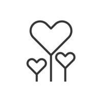 Heart Balloons Love Icon Or Logo Vector Illustration