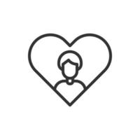 Heart Man Love Icon Or Logo Vector Illustration