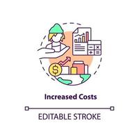 Increased costs concept icon. Homelessness effect on society abstract idea thin line illustration. Rising housing costs. Isolated outline drawing. Editable stroke. vector