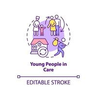 Young people in care concept icon. Homelessness among young people abstract idea thin line illustration. Local authority. Isolated outline drawing. Editable stroke. vector