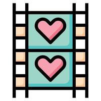 Movie Love icon line color vector illustration