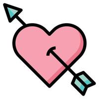 Heart Love icon line color vector illustration