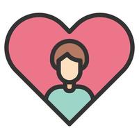 Heart Man Love Icon Or Logo Vector Illustration