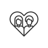 Heart Couple Love Icon Or Logo Vector Illustration